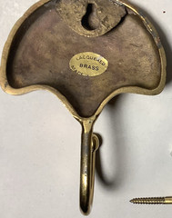 Solid Brass Clam Shell Wall Hooks Set of 2 with Hardware