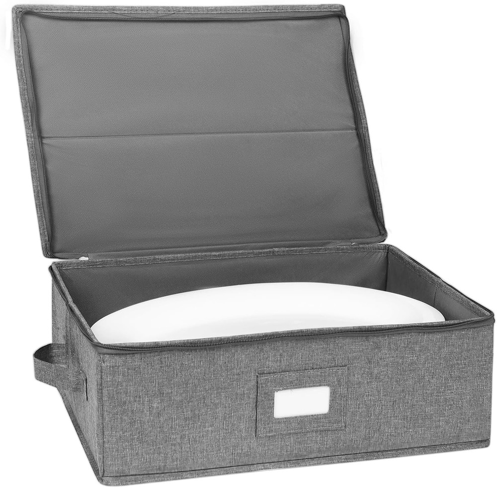 Platter Storage Case, China Storage Containers Hard Shell 17″ X 13″ X 6″, 5 Felt