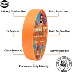 5 Rolls Pinstripe Tape Masking Tape 1/16″, 1/8″, 1/4″, 1/2″, 3/4″ -Thin Painters