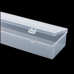 2x Large Plastic Storage Container Box Hinged Lid Crafts Markers Pens Pencils