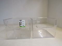 M Design Organizing Bins Lot of 2 9.25in x 9.25in x 8in Clear RI1423