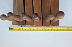 Dark Natural Wood Accordion Wall Hanger Expandable Rack Wall Mounted 17 Peg