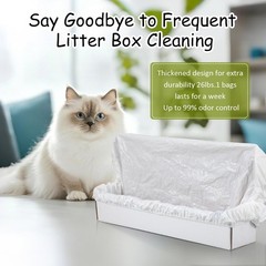 200 Pcs Elastic Band Trash Bags for Popur X5 Self-Cleaning Litter Box Self Clean