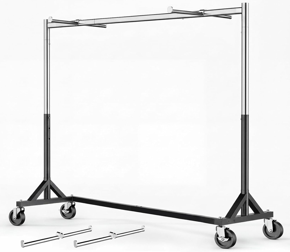 HOKEEPER Z Rack for Clothes Heavy Duty Clothing Rack 500 LBS with Display Arms