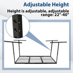 HEAVY DUTY 3ft x 6ft Overhead Garage Storage Adjustable Mounted Ceiling Rack BLK
