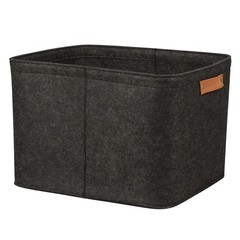 Large Gray Felt Decorative Storage Basket 16.5 in x 14 in x 10.5 in