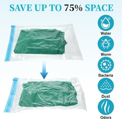 4 Roll-Up Compression Bags 19×14″ – No Pump Needed for Effortless Travel