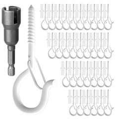 32Pcs Q-Hanger Hooks with Safety Buckle, Windproof Screw Hooks for Hanging outdo