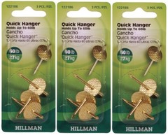 3 Hillman AnchorWire 60lb Brass One Piece Quick Wall Hanger Picture 3pk 122186