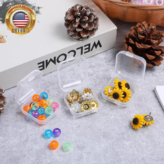 Ear Plug Cases, 10 Pcs Small Plastic Box, 1.8 Mm Thicken Transparent Storage Box