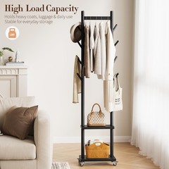 Yoobure Solid Wood Coat – 8 Small Clothing Wheels Heavy