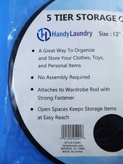 HandyLaundry Mesh 5 Tier Storage Organizer 12″ X 59″ Hang In Room Or Closet