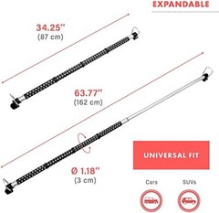 2x Expandable Car Clothes Hanger Bar Suit Rod Universal Fit Extends from 34″-62″