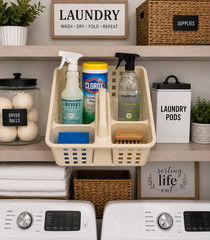 Divided 3-Compartment Plastic Storage Caddy with Handle 10×8.75×7.5 Home Dorm