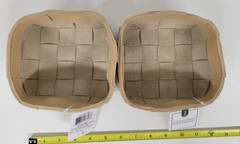 Set of 2 Small Faux Leather Woven Storage Baskets 5.5″ x 5.5″ x 3″