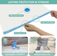 Vacuum Travel Bags PA+PE 8 Pack with Pump Space Saver for Clothes Luggage