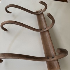 Vintage Bentwood 3 Hook Wall Mount Hat Coat Jacket Scarf Rack Thonet Style Brown