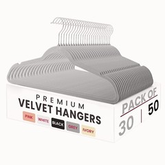 Velvet Hangers Flocked Clothes Heavy Duty Premium Non-Slip Hangers (30/50 Pack)