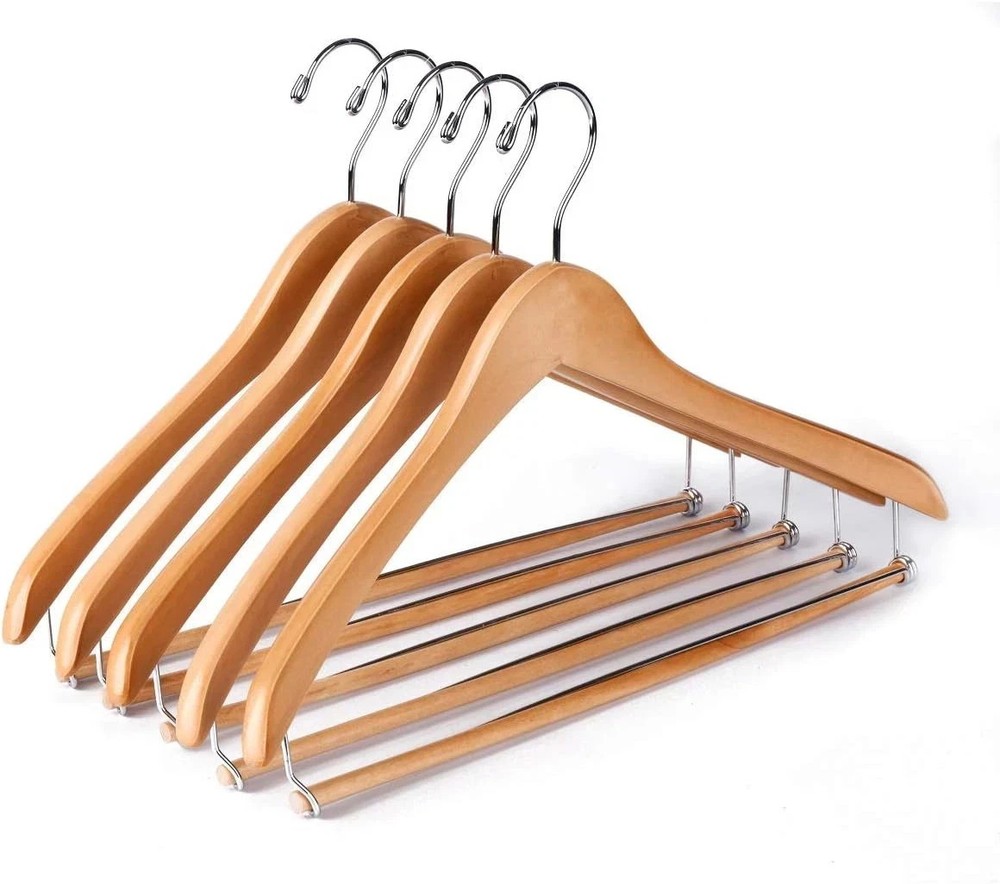Quality Hangers Wooden Hangers Beautiful Sturdy Suit Coat Hangers with Locking B