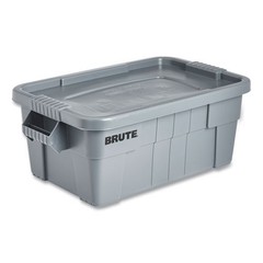 Rubbermaid Commercial BRUTE Tote with Lid, 14 gal, 27.5″ x 16.75″ x 10.75″, Gray