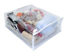 Heavy Duty Vinyl Zippered Closet Square Storage Bags Clear 12″ x 15″ x 5″ 4-Pack