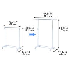(3 pack) Mainstays Adjustable Metal Rolling Garment Clothes Rack, Chrome & White