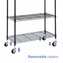 5-Tier Shelves Wire Unit Rack Storage Rolling with 4 Wheel Casters Indoor
