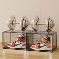 10x Magnetic Shoe Storage Boxes Full Clear Drop Side AJ Sneaker Organizer Case