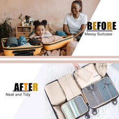 Packing Cubes for Travel- 8 Set Luggage Organizer Bags for Family, Mesh Breathab