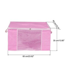 2pcs Clothes Storage Bags Clothes Storage Bins Foldable Closet Organizers Pink