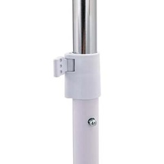 Clothing Rail Adjustable Height Wheels Rolling Garment Rack Metal Chrome, White