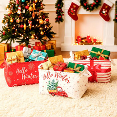 6 Pcs Foldable Christmas Storage Baskets – Red Holiday Gift Organizers