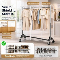 HOKEEPER Z Rack for Clothes with Cover Heavy Duty Clothing Rack Hold 500 LBS