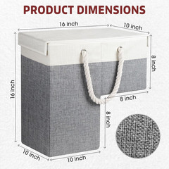 Foldable Stair Basket with Handle for Toys, Clothes & More – Grey