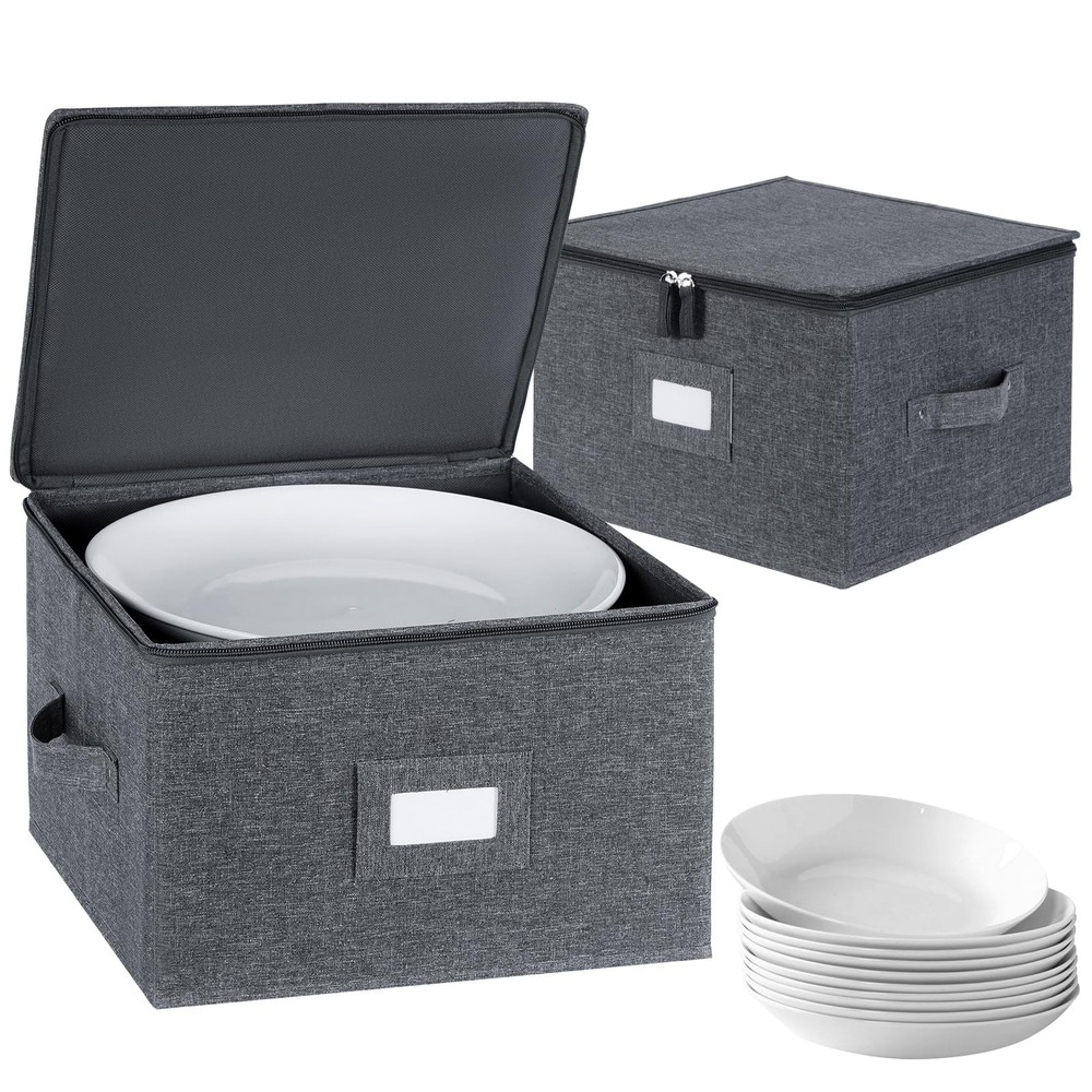 China Storage Containers Hard Shell Inside 12″ W x 8″ H, Dinner Plate Storage…