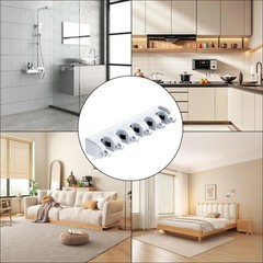 2 Packs Broom Holder Wall Mount Heavy Duty Mop Organizer Tool Storage Rack Black