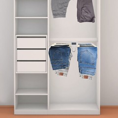 23.2*18.1*3.7in Beige Pull Out Trousers Rack 22 Arms Steel Pull Out Pants Rack