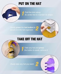 Hat Organizer for Baseball Caps 2 Pack, Hat Rack for Wall Hold up to 20 Hats …