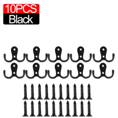 10/2Pcs Coat Hooks Wall-Mounted 2 Hole Towel Hanger for Coats Hat Clothing Home