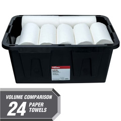 4 Pack Hyper Tough 27 Gallon Storage Bin w/Snap Lid Heavy Duty Black Red