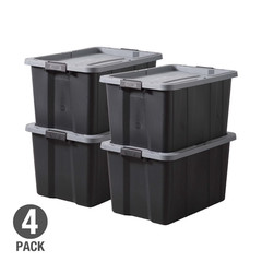 Hyper Tough 27 Gallon Large Heavy Duty Storage Bins with Lids, 4 Pack