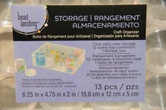 Bead Landing Storage Craft Organizer 13 Pc 6.25 x 4.75 x 2 in 12 w crew top lid