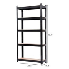 59 x 30 x 12″ Industrial 5 Tier Metal Racking Shelves Storage Shelf Unit Garage