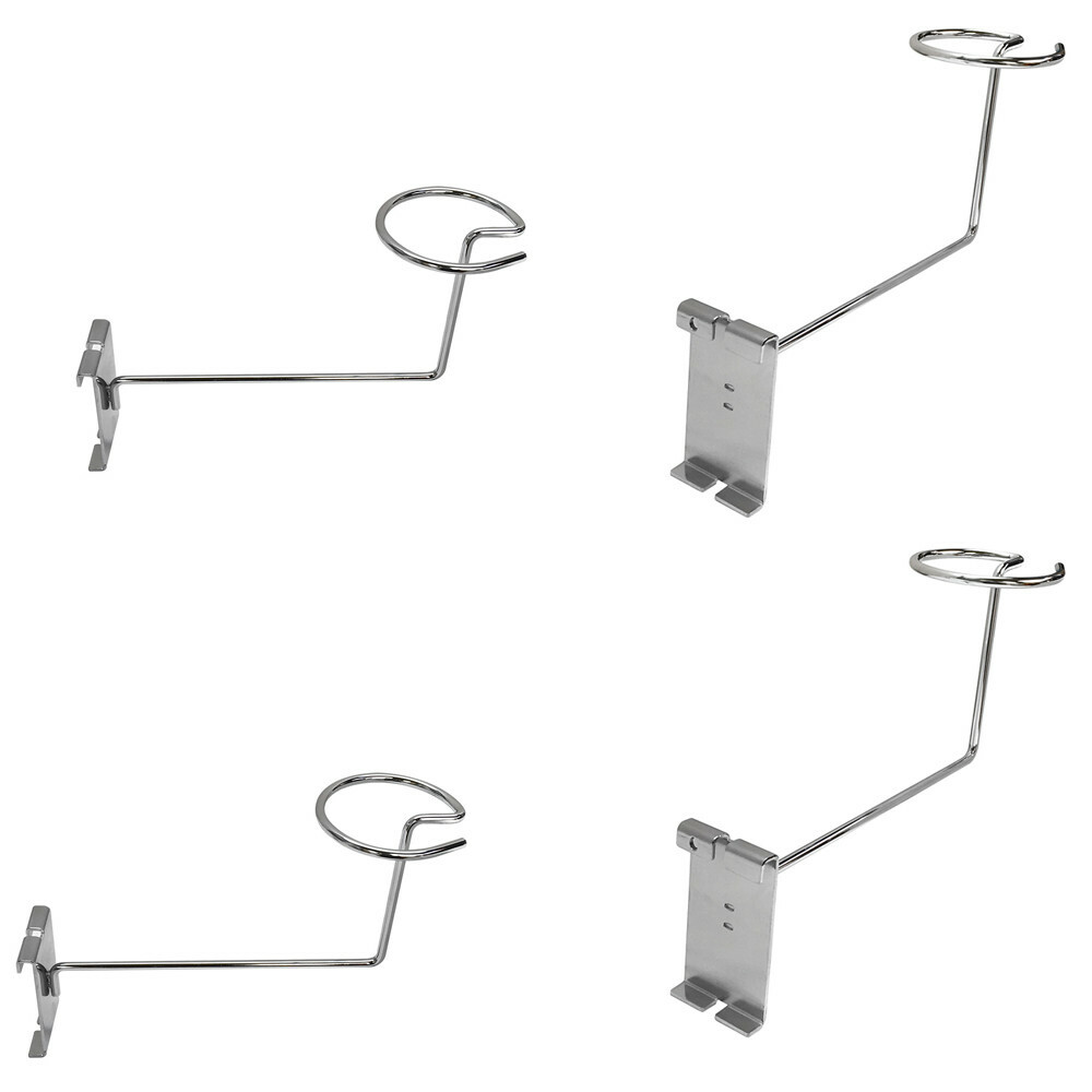 4Pc CHROME Hat Racks Wire Grid Wall Cap Slat Panels Gridwall Display Hook Retail