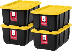 IRIS 4-Pack 27 Gallon Storage Bins with Lids || Heavy Duty Plastic Tote Cont…