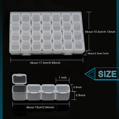 2Pcs 28 Grids Bead Storage Containers Diamond Painting Organizer Bead Box Diamon