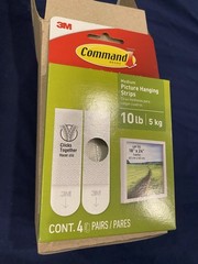 3M Command Medium Picture Hanging Strips Holds 10 lb 3 Packs 4 Pairs Per Pack