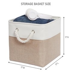 11 x 11 Inch Storage Cubes, 6 Cube – 11 x 11 x 11 inches (6 Pack) White&Beige