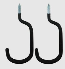 2 Crawford 8.5″ Vinyl Coat Black Steel Medium Bicycle Hook Screw-In 75 lb SH1825