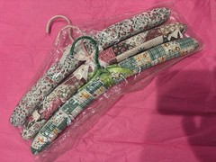 3-Pack Padded Vintage Fabric Traditional Clothes Hangers, 15 in